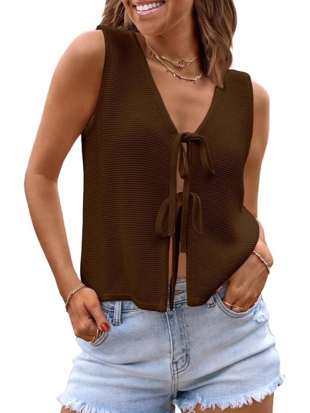 Women's Chocolate Summer Tops Beach Vacation Spring Outfits Cute Trendy Sweater